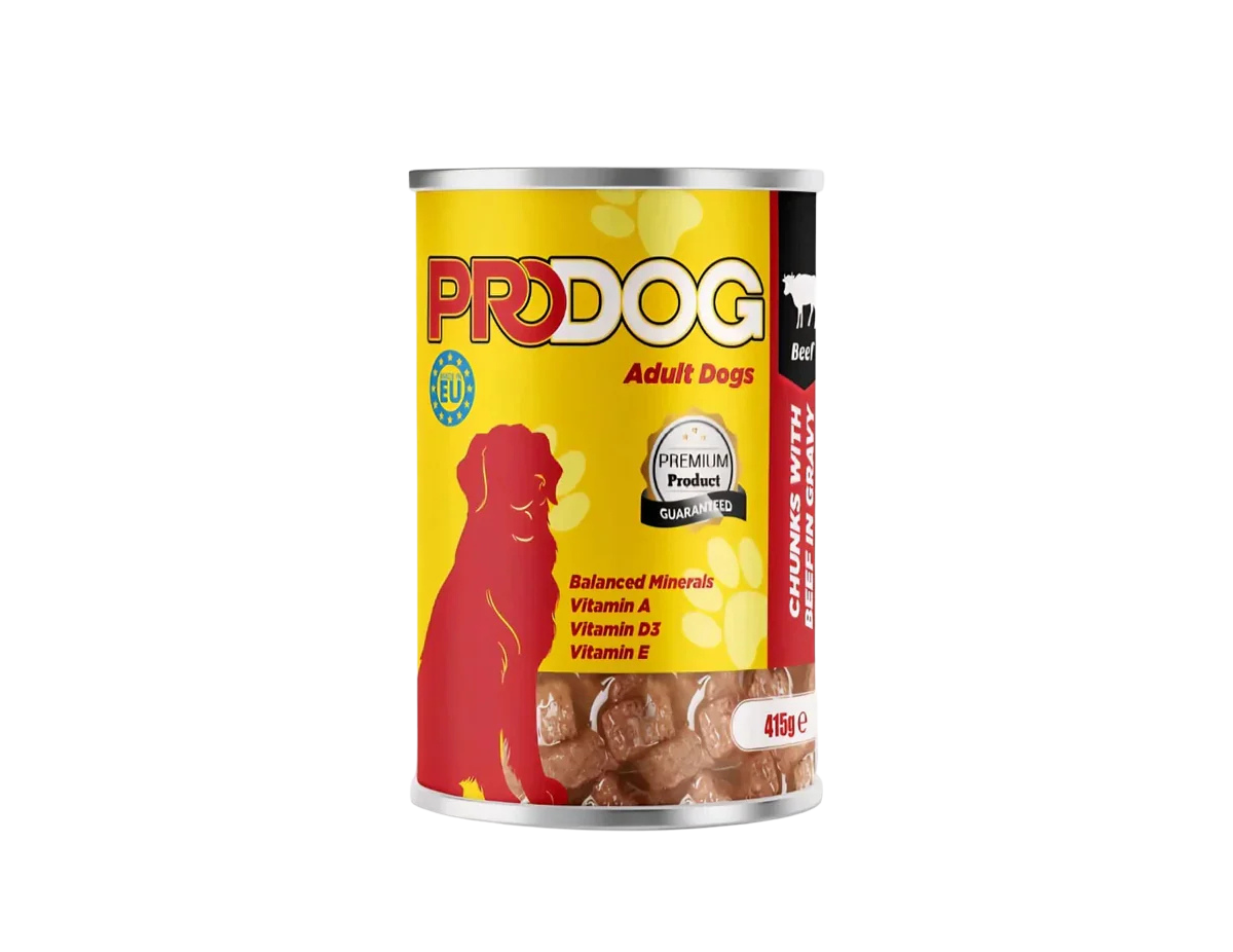 Pro Dog Wet Food For Adult in Gravy Chunks with Beef