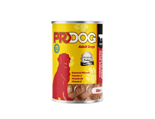 Pro Dog Wet Food For Adult in Gravy Chunks with Beef
