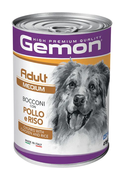 GEMON Chunks Chicken&Rice Dog Wet Food
